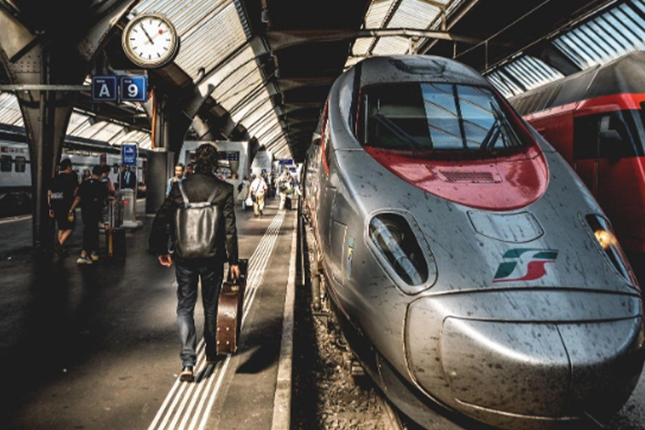 A train at a Zurich station in Switzerland