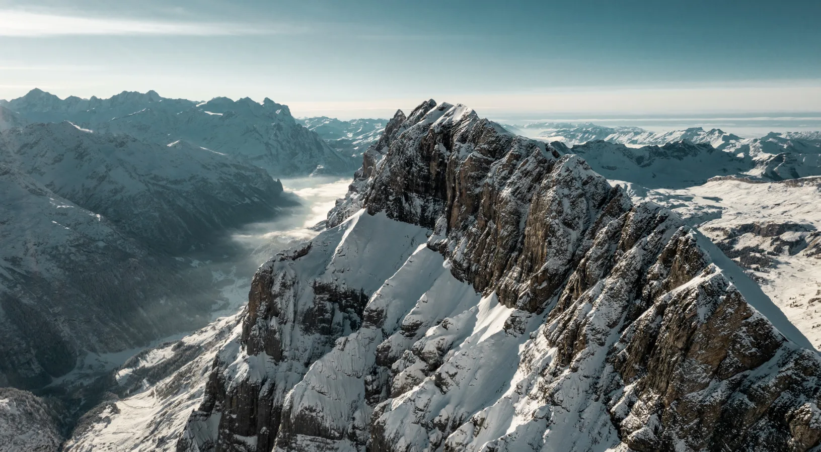 The mountain top view of Engelberg, Titlis, one of the most beautiful mountain tops on earth